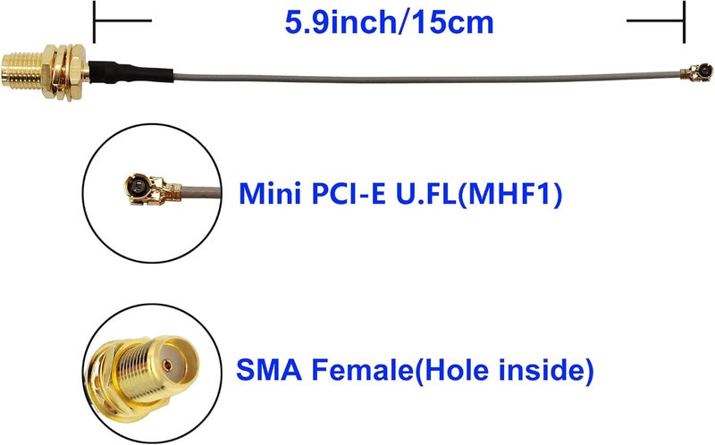 Tenmory 915MHz LoRa Antenna Indoor 3dBi Gain Omni SMA Male + U.FL MHF1 Cable 2 Pcs - Image 3